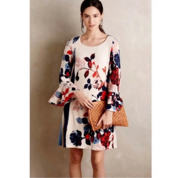 Anthropologie Dresses & Skirts - Maeve Anthousia  Knit Floral Swing Dress, Small